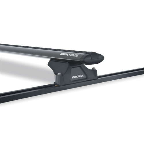 Rhino Rack Vortex RLTP Trackmount Black 2 Bar Roof Rack to suit NISSAN Navara D40 (ST/ST-X) 4dr Ute Dual Cab 05 to 15