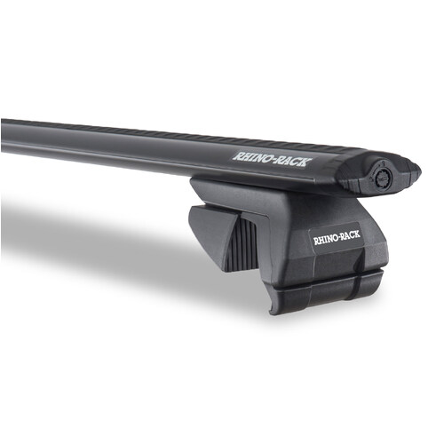 Rhino Rack Vortex SX Black 2 Bar Roof Rack to suit NISSAN Pathfinder Plus R50 4dr SUV With Roof Rails 02 to 05