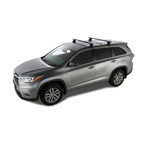 Rhino Rack Vortex 2500 Black 2 Bar Roof Rack to suit TOYOTA Kluger (GX) Gen3, XU50 5dr SUV Bare Roof 14 to 21