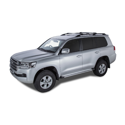 Rhino Rack Vortex StealthBar Silver 2 Bar Roof Rack to suit TOYOTA LandCruiser 200 Series 5dr 4WD With Roof Rails 07 to 21