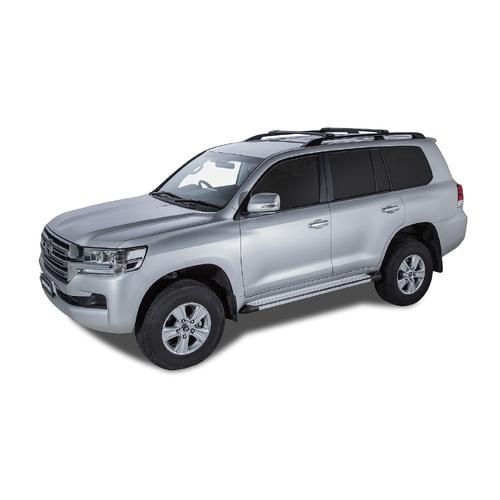 Rhino Rack Vortex StealthBar Black 2 Bar Roof Rack to suit TOYOTA LandCruiser 200 Series 5dr 4WD With Roof Rails 07 to 21