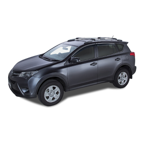 Rhino Rack Vortex StealthBar Silver 2 Bar Roof Rack to suit TOYOTA Rav4 Gen 4, XA40 5dr SUV With Roof Rails 12 to 19