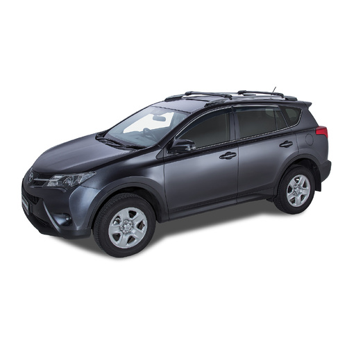 Rhino Rack Vortex StealthBar Black 2 Bar Roof Rack to suit TOYOTA Rav4 Gen 4, XA40 5dr SUV With Roof Rails 12 to 19