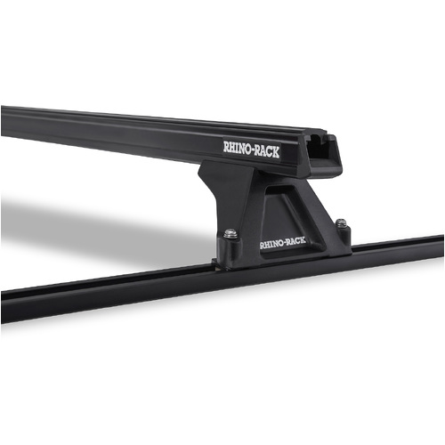 Rhino Rack Heavy Duty RLTF Trackmount Black 2 Bar Roof Rack to suit TOYOTA Tarago  4dr Van Single Sliding Door (Excl. Sun Roof) 90 to 00