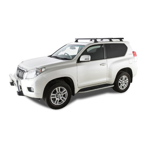 Rhino Rack Heavy Duty RCH Black 3 Bar Roof Rack to suit TOYOTA Prado 150 Series 3dr 4WD 09 to 