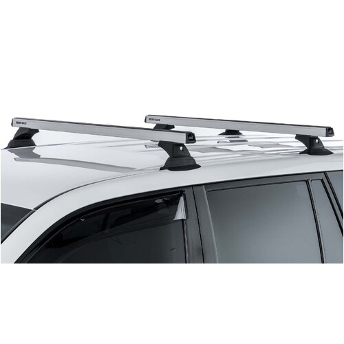 Rhino Rack Heavy Duty RCH Silver 3 Bar Roof Rack to suit NISSAN Patrol Y62 (Ti) Facelift 5dr 4WD 21 to 