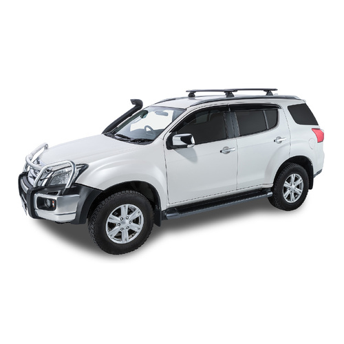 Rhino Rack Vortex RCL Black 2 Bar Roof Rack to suit ISUZU MU-X Gen1, LS-T 5dr SUV With Roof Rails 13 to 21