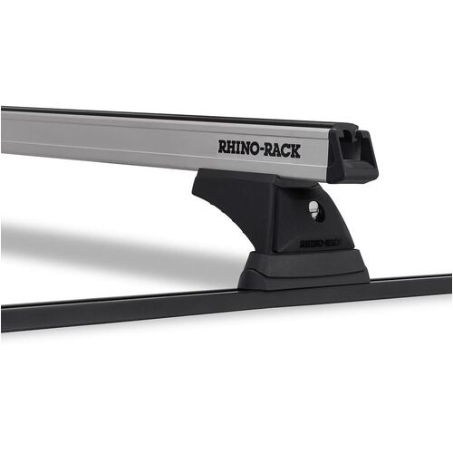 Rhino Rack Heavy Duty Rch Trackmount Silver 2 Bar Roof Rack For Toyota Bundera 2Dr 4Wd Swb 01/85 To 01/89