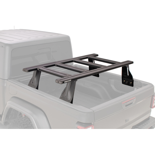 Rhino Rack Reconn-Deck 2 Bar Ute Tub System with 4 NS Bars to suit JEEP Gladiator JT with Trail Rails installed 4dr Ute 20 to 