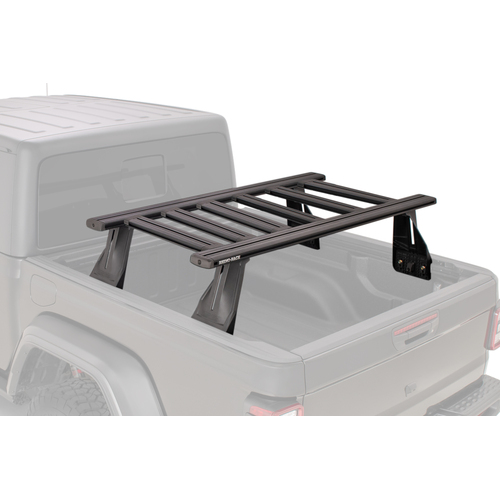 Rhino Rack Reconn-Deck 2 Bar Ute Tub System with 6 NS Bars to suit JEEP Gladiator JT with Trail Rails installed 4dr Ute 20 to 