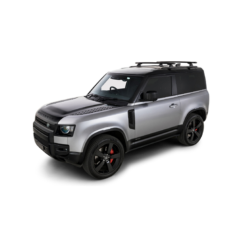 Rhino Rack Vortex RCH-RCL Black 2 Bar Roof Rack to suit LAND ROVER Defender 90 L663 2dr SUV With Factory Track 21 to 