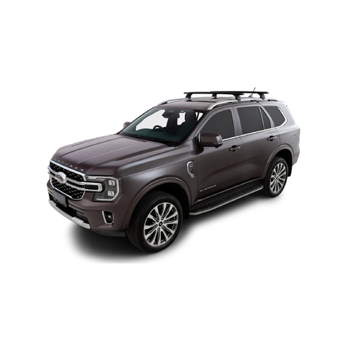 Rhino Rack Vortex RX200 Black 2 Bar Roof Rack to suit FORD Everest U704 5dr SUV With Raised Rail 22 to 