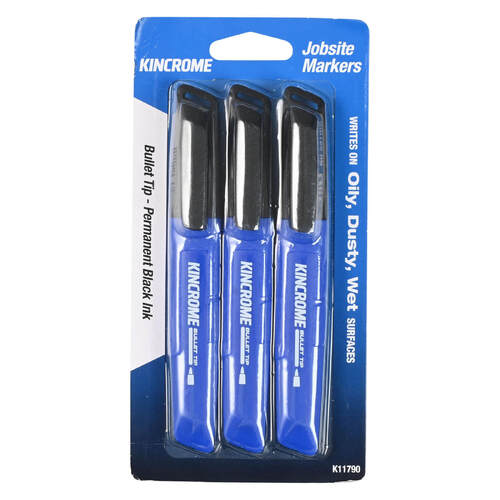 Kincrome Permanent Marker Bullet Tip 3 Pack Black