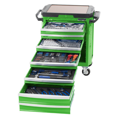 Kincrome Contour Trolley Tool Kit 242 Piece 7 Drawer 29" Green