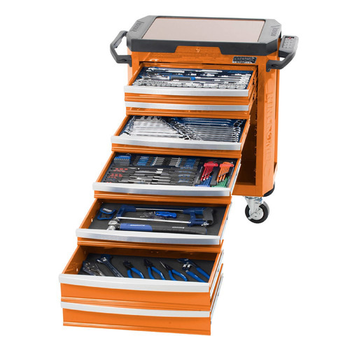 Kincrome Contour Trolley Tool Kit 242 Piece 7 Drawer 29" Orange