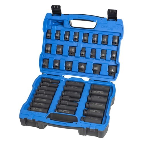 Kincrome Deep/Standard Impact Socket Set 42 Piece 1/2" Drive - Metric & Imperial