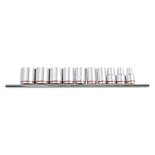 Kincrome Socket Rail 10 Piece 3/8" Drive Imperial (Mirror Polish) - Imperial