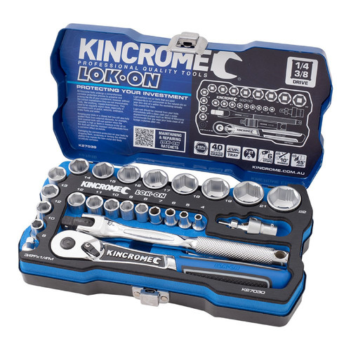 Kincrome Lok-On Socket Set 26 Piece 1/4" & 3/8" Drive - Metric