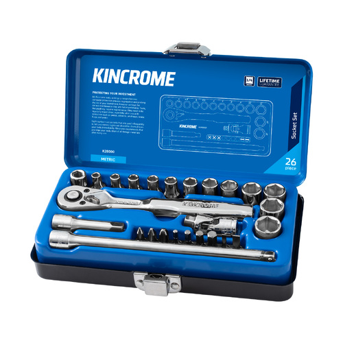 Kincrome Socket Set 26 Piece 1/4" Drive - Metric