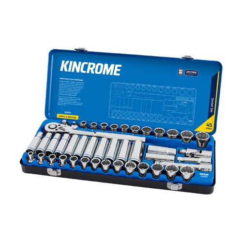 Kincrome Socket Set 45 Piece 1/2" Drive - Metric & Imperial