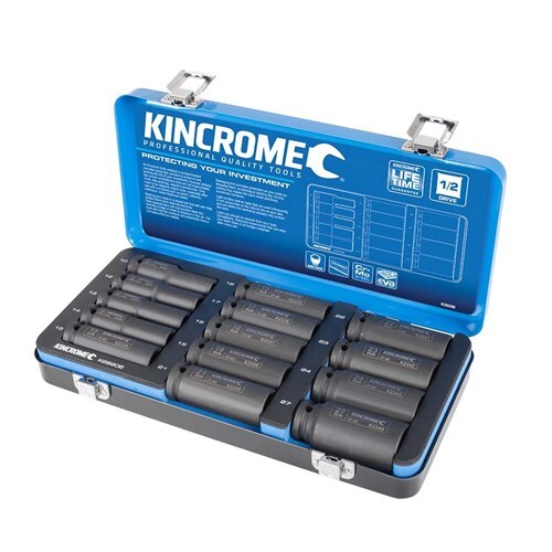 Kincrome Deep Impact Socket Set 14 Piece 1/2" Drive - Metric