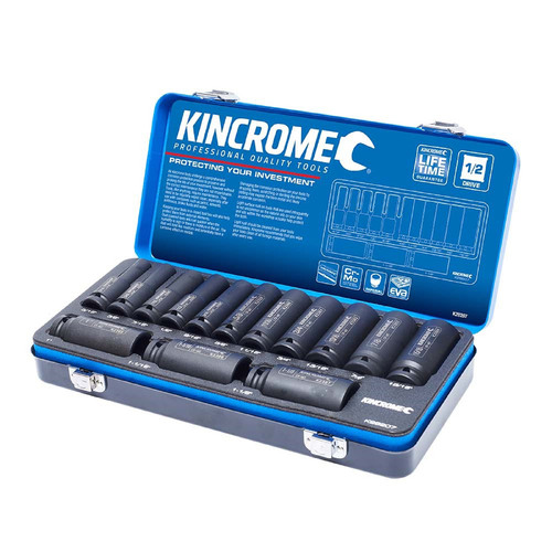 Kincrome Deep Impact Socket Set 14 Piece 1/2" Drive - Imperial