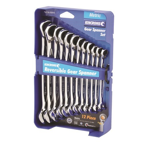 Kincrome Reversible Gear Spanner Set 12 Piece - Metric