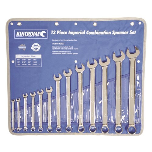 Kincrome Combination Spanner Set 13 Piece - Imperial