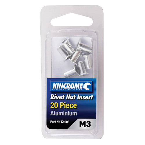 Kincrome Rivet Nut Insert M3 (Aluminium) - 20 Pack