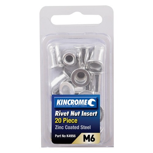 Kincrome Rivnut Zinc Steel M6 20 Piece