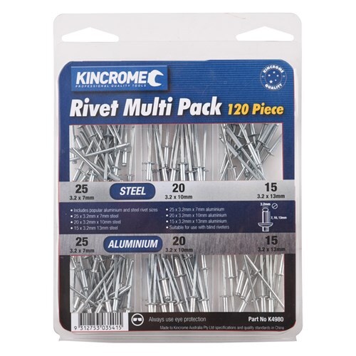 Kincrome Rivet Pack 120 Piece