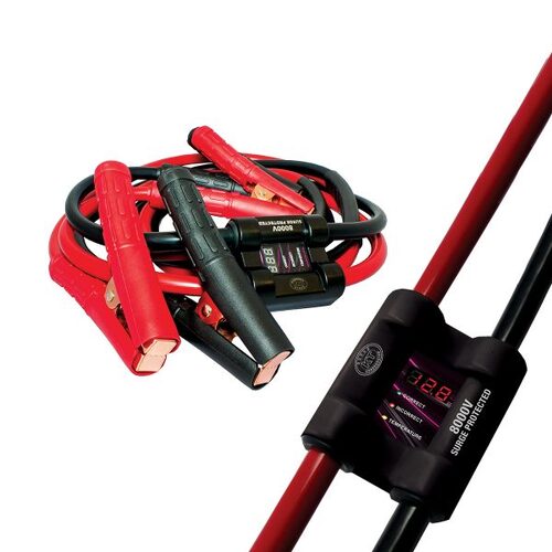 KT Accessories 8000V Intelligent Jumper Leads, 12/24V Voltage Display, 1200Amp, 4M Length