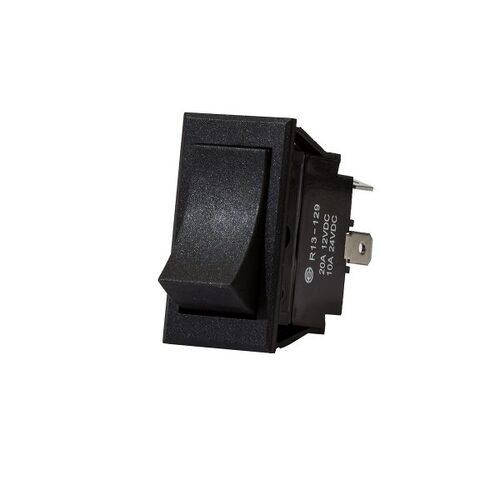 KT Accessories Plastic Rocker Switch, On/Off, Black Rectangle, 20Amps at 12V, 10Amps at 24V,