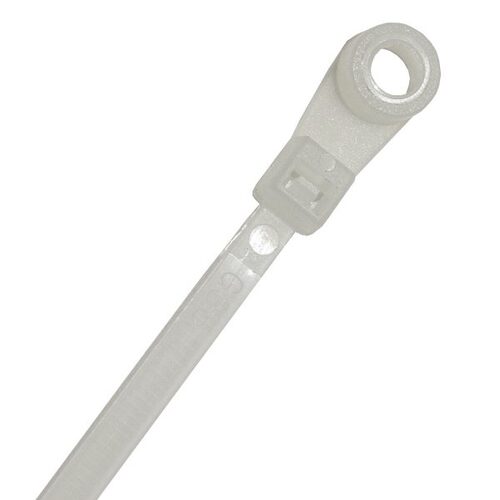 KT Accessories Mounting Head Cable Ties, Natural, 200mm Long x 4.8mm Wide, 100 Pack