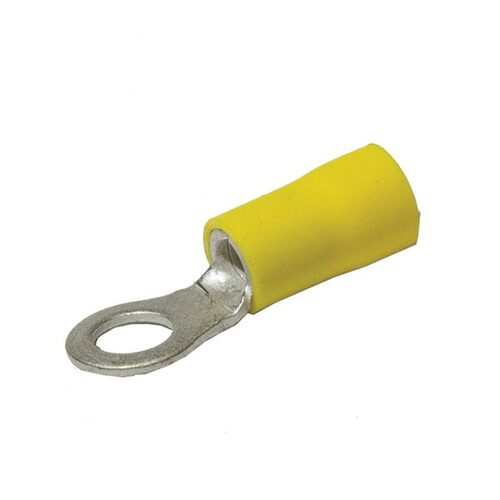 KT Accessories Terminals, Ring, Yellow, 10mm,Pack 8