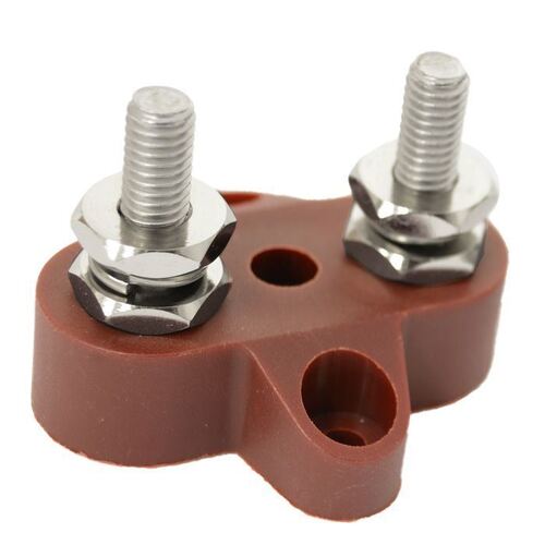 M8X32.5Mm Red Twin Power Post 48V/200A S/S Stud & Washer Nylon & Fibreglass Base