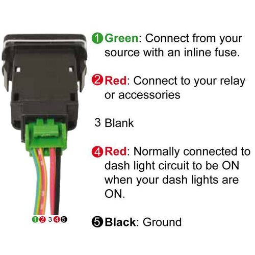 Driving Light Switch to suit Toyota 28 X 17Mm Hole Size Blue Led Driving Light Symbol .