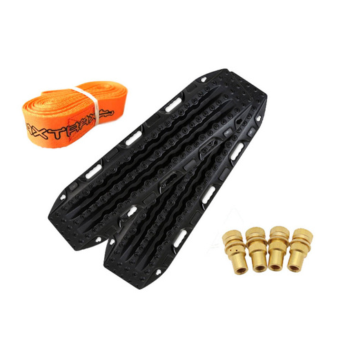 MAXTRAX MKII Black Recovery Tracks With Brass Tyre Deflators