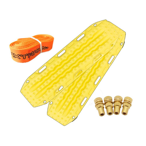 MAXTRAX MKII Blaze Yellow Recovery Tracks With Brass Tyre Deflators