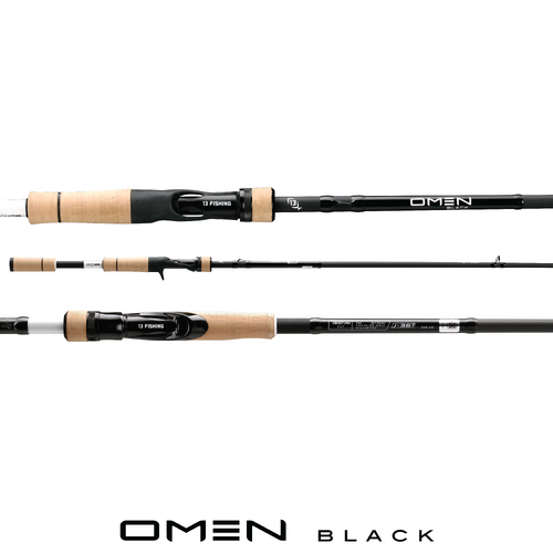 13 Fishing Omen Black 6'8" ML 8-14lb Baitcaster Rod - Butt Join