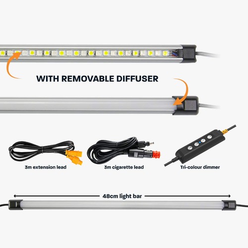 Hard Korr 50cm Tri-Colour LED Light Bar Kit with Diffuser