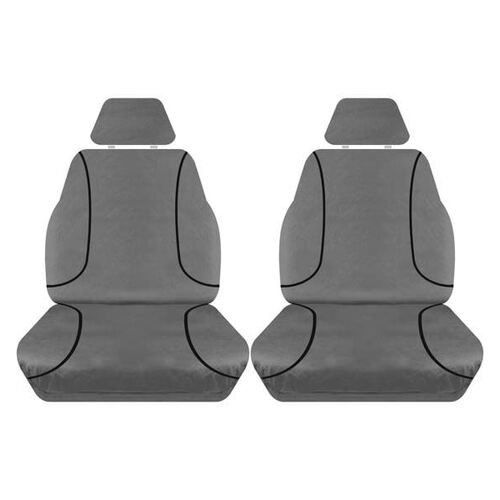 Tuff Terrain Canvas Grey Seat Covers to Suit Toyota Hilux SR SR5 Extra Cab 05/05-06/11 FRONT