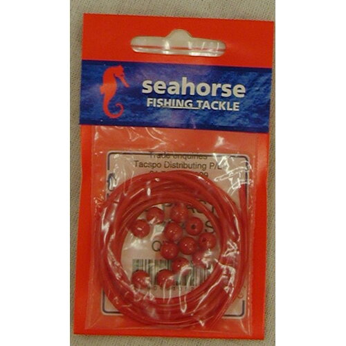 Seahorse Red Plastic & Beads 10