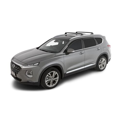 Rhino Rack Vortex Rvp Black 2 Bar Roof Rack For Hyundai Santa Fe Gen4, Tm 5Dr Suv With Flush Rails 07/18 On