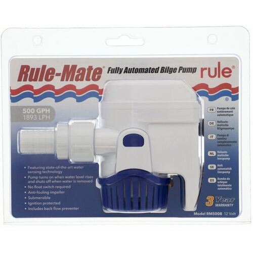 New Style Rule-Mate Automatic Bilge Pump 500Gph 12V