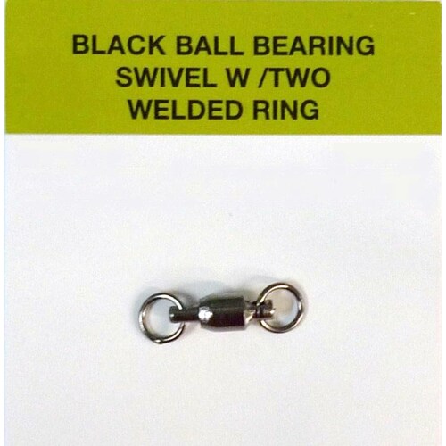 Seahorse Black Ball Bearing Swivel - Welded Ring Size 02