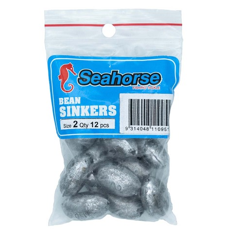 Seahorse #2 Large Bean Sinkers - 12pc Bag