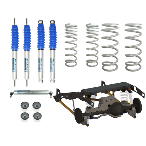 Superior Weld In Coil Conversion VSB14 Approved 2 Inch (50mm) Lift Kit w/Nitro Gas Twin Tube Shocks (Front and Rear) Suitable For Toyota LandCruiser 7