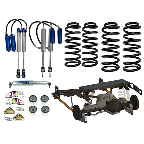 Superior Weld In Coil Conversion VSB14 Approved 2 Inch (50mm) Lift Kit w/2.5 Remote Reservoir Shocks (Front and Rear) Suitable For Toyota LandCruiser 