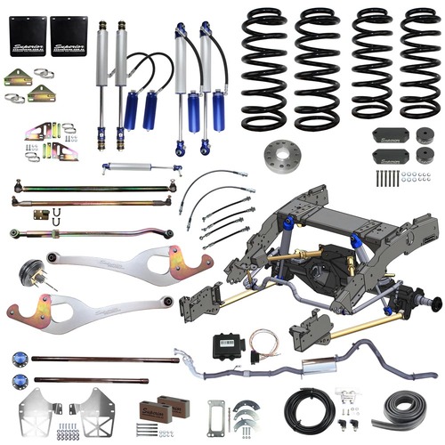Superior Outback Tourer Australia Wide Legal Bolt In Coil Conversion 4 Inch Lift, Suits 35 Inch Tyres, Track Corrected Chromoly Diamond Diff, 4.2T GVM